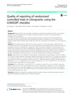 Quality of reporting of randomised controlled trials in chiropractic using the CONSORT checklist