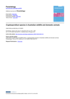 Cryptosporidium species in Australian wildlife and domestic animals