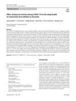 Effect of physical activity during COVID-19 on the sleep health of community-level athletes in Australia