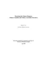 Theorising the Chinese diaspora: Chinese Canadian and Chinese Australian narratives