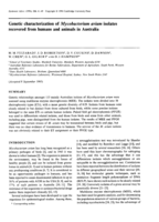 Genetic characterization of Mycobacterium avium isolates recovered from humans and animals in Australia