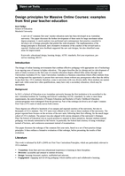 Design principles for Massive Online Courses: examplesfrom first year teacher education