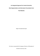 An integrated approach for content extraction, word segmentation and information presentation from Thai websites