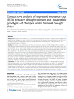 Comparative analysis of expressed sequence tags (ESTs) between drought-tolerant and -susceptible genotypes of chickpea under terminal drought stress