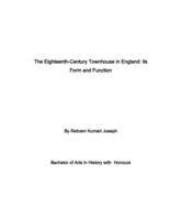 The Eighteenth-Century townhouse in England: Its form and function