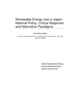 Renewable energy use in Japan: National policy, critical response and alternative paradigms