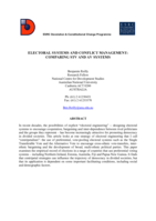 Electoral systems and conflict management: Comparing STV and AV systems