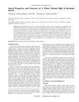 Starch properties and structure of a wheat mutant high in resistant starch