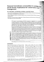 Seasonal invertebrate communities in multiple use jarrah forests. Implications for conservation and management