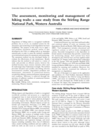 The assessment, monitoring and management of hiking trails: A case study from the Stirling Range National Park, Western Australia