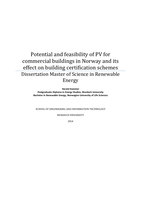 Potential and feasibility of PV for commercial buildings in Norway and its effect on building certification schemes