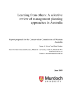 Learning from others: A selective review of management planning approaches in Australia. Report prepared for the Conservation Commission of Western Australia