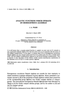 Analytic functions which operate on homogeneous algebras