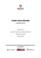 Seniors’ Social Isolation: A Scoping Study