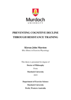 Preventing cognitive decline through resistance training