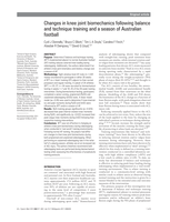 Changes in knee joint biomechanics following balance and technique training and a season of Australian football