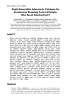 Rapid generation advance in chickpea for accelerated breeding gain in Ethiopia: What speed breeding imply?