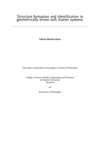 Structure formation and identification in geometrically driven soft matter systems
