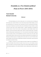 Ennahda as a Neo-Islamist political Party in Power (2011-2014)