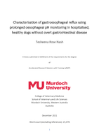 Characterisation of gastroesophageal reflux using prolonged oesophageal pH monitoring in hospitalised, healthy dogs without overt gastrointestinal disease