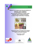 Research into natural and induced resistance in Australian native vegetation of Phytophthora cinnamomi and innovative methods to contain and/or eradicate within localised incursions in areas of high biodiversity in Australia. Enhancing the efficacy of phosphite with the addition/supplementation of other chemicals such as those known to be involved in resistance