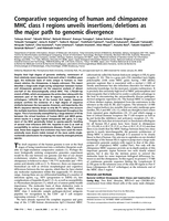Comparative sequencing of human and chimpanzee MHC class I regions unveils insertions/deletions as the major path to genomic divergence