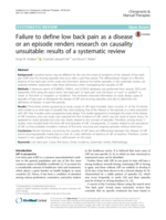 Failure to define low back pain as a disease or an episode renders research on causality unsuitable: results of a systematic review