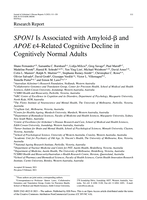 SPON1 Is associated with Amyloid-β and APOE ε4-Related cognitive decline in cognitively normal adults