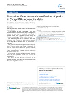 Correction: Detection and classification of peaks in 5' cap RNA sequencing data