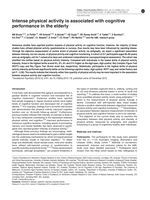Intense physical activity is associated with cognitive performance in the elderly
