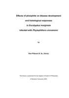 Effects of phosphite on disease development and histological responses in Eucalyptus marginata infected with Phytophthora cinnamomi