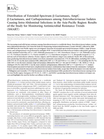 Distribution of extended-spectrum β-lactamases, AmpC β-lactamases, and carbapenemases among Enterobacteriaceae isolates causing intra-abdominal infections in the Asia-Pacific region: results of the study for Monitoring Antimicrobial Resistance Trends (SMART)