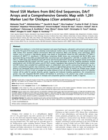 Novel SSR markers from BAC-End Sequences, DArT Arrays and a comprehensive genetic map with 1,291 marker loci for Chickpea (Cicer arietinum L.)