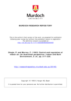 Control and regulation of indoor air: An Australian perspective