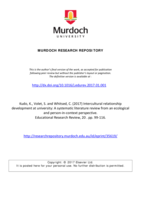 Intercultural relationship development at university: A systematic literature review from an ecological and person-in-context perspective