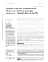 Validation of the scale on Satisfaction of Adolescents with Postoperative pain management-idiopathic Scoliosis (SAP-S)