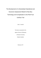 The Development of a Generalised Operational and Economic Assessment Model for New Bus Technology and its Application to the Perth FuelCell Bus Trial