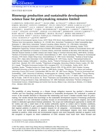 Bioenergy production and sustainable development: science base for policy-making remains limited