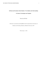 Self-harm and secondary school students: The attitudes and understandings of teachers, psychologists and chaplains