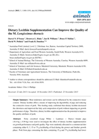 Dietary lecithin supplementation can improve the quality of the m. Longissimus thoracis