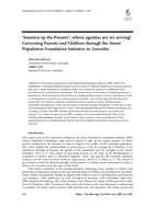 'Smarten up the Parents': Whose agendas are we serving? Governing parents and children through the Smart Population Foundation Initiative in Australia