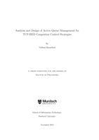 Analysis and design of active queue management for TCP-RED congestion control strategies