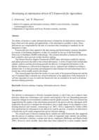 Developing an information-driven ICT framework for agriculture