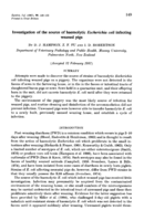 Investigation of the source of haemolytic Escherichia coli infecting weaned pigs