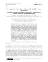 Basal application of zinc to improve mung bean yield and Zinc-GrainsBiofortfication