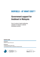 Biofuels - At what cost? Government support for biodiesel in Malaysia
