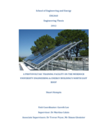 A photovoltaic training facility on the Murdoch University engineering and energy building's north east roof