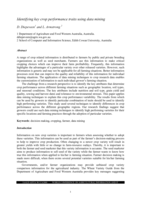 Identifying key crop performance traits using data mining