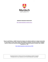 Community formation and collective resilience in refugee communities