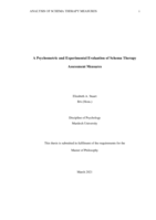 A psychometric and experimental evaluation of schema therapy assessment measures